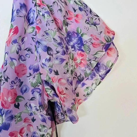 NWT! Floret Studios Floral Print One-shoulder Asymmetric Hem A-line Dress - Picture 6 of 7